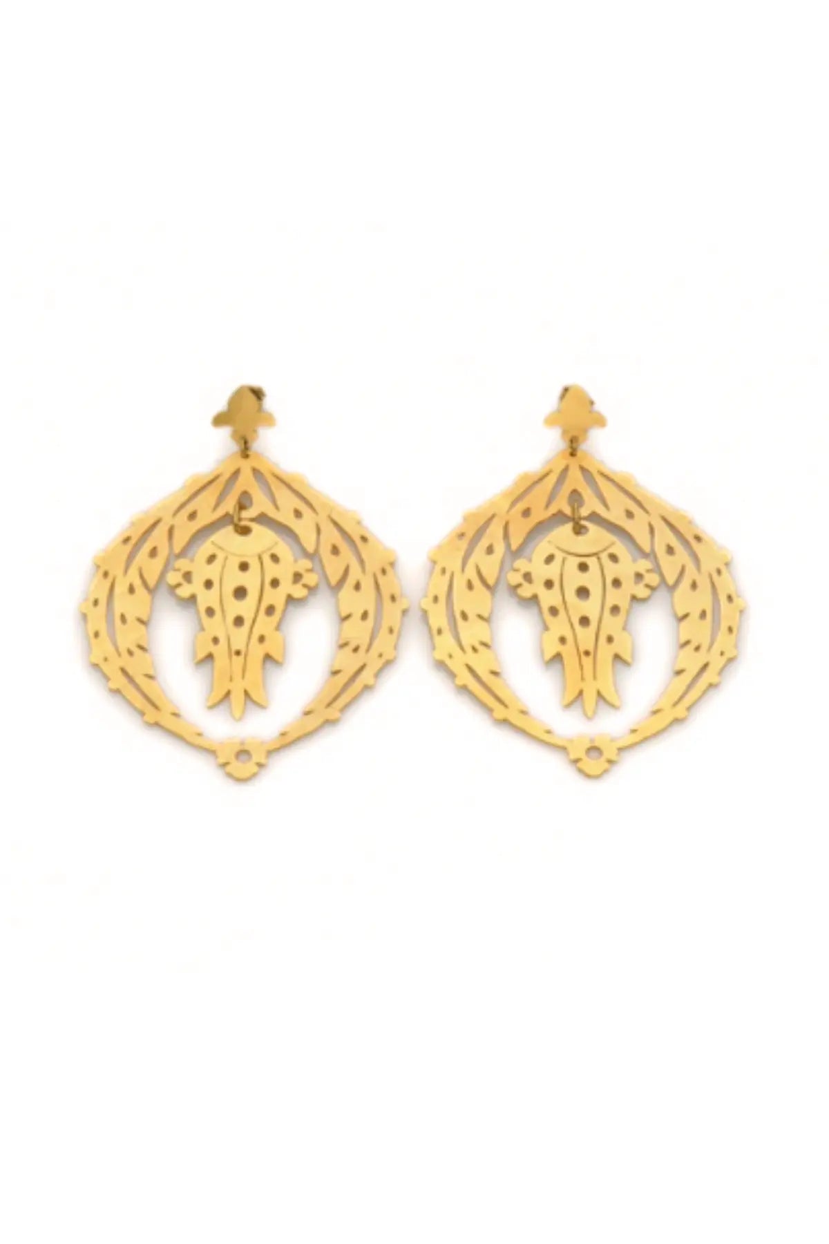 Gold Ottoman Earrings Nada Zeineh