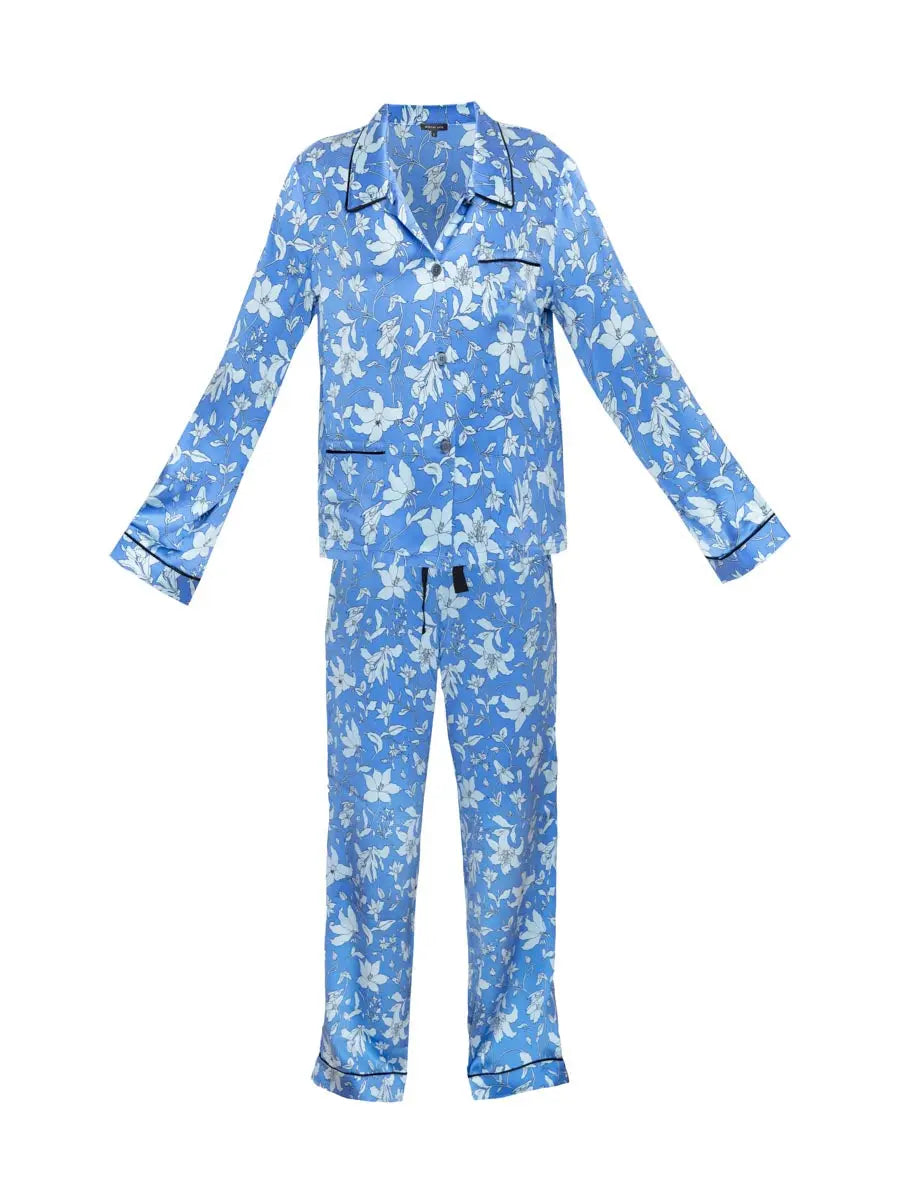 Blue Floral Chantal Pants Morgan Lane