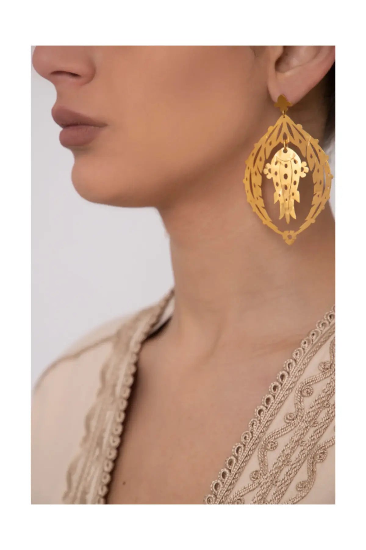 Gold Ottoman Earrings Nada Zeineh