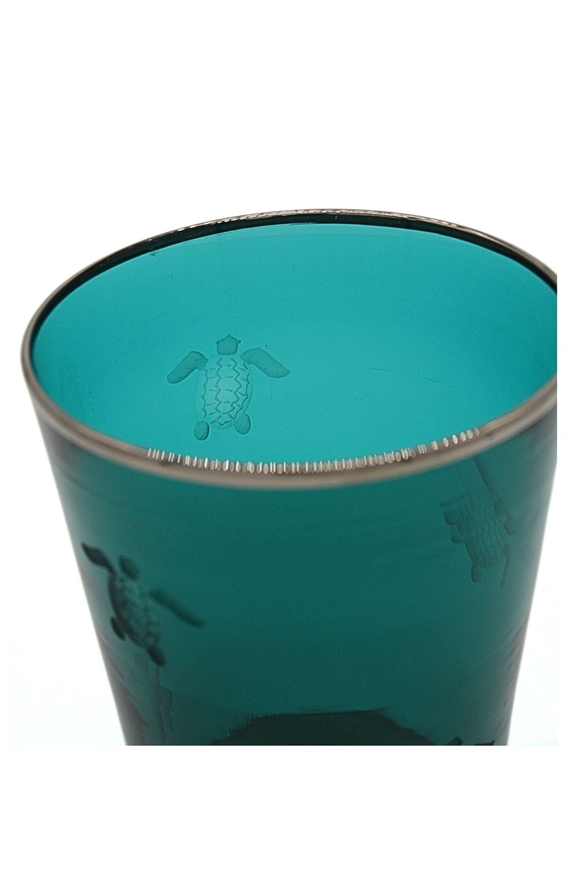 Vaso Glass- Turtle engraving