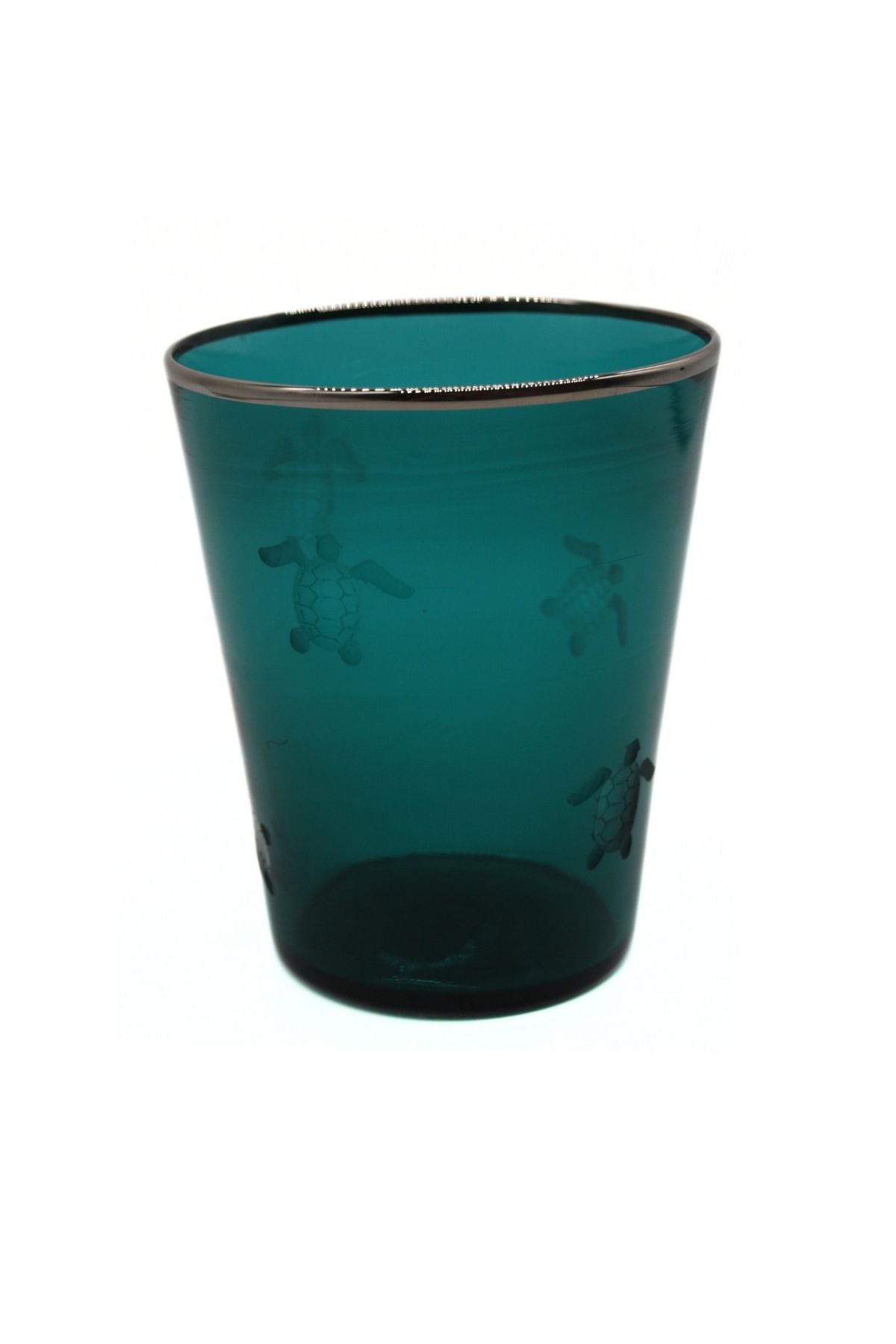 Vaso Glass- Turtle engraving