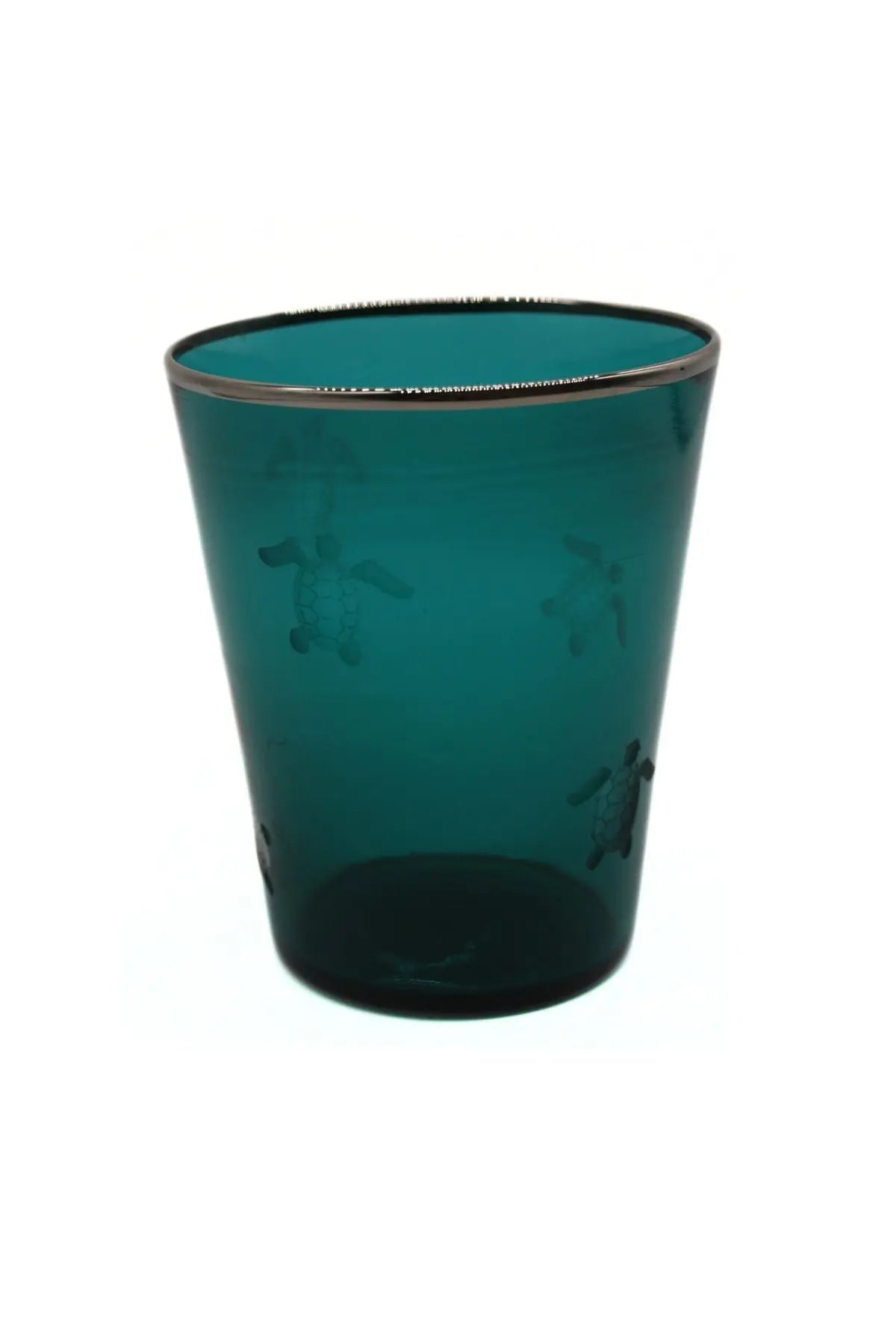Vaso Glass- Turtle engraving Giberto