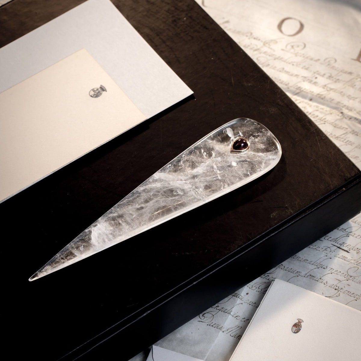 Pyotr Crystal Rock Paper Knife by Giberto - styled view