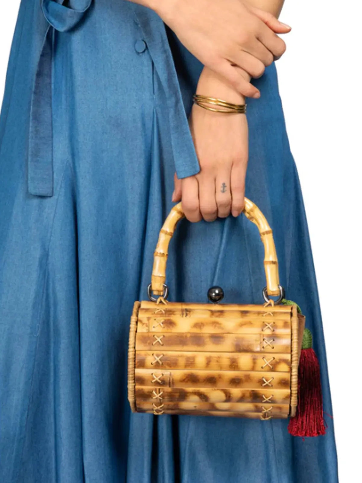Alix Bamboo Bag with Red Tassel Wai Wai