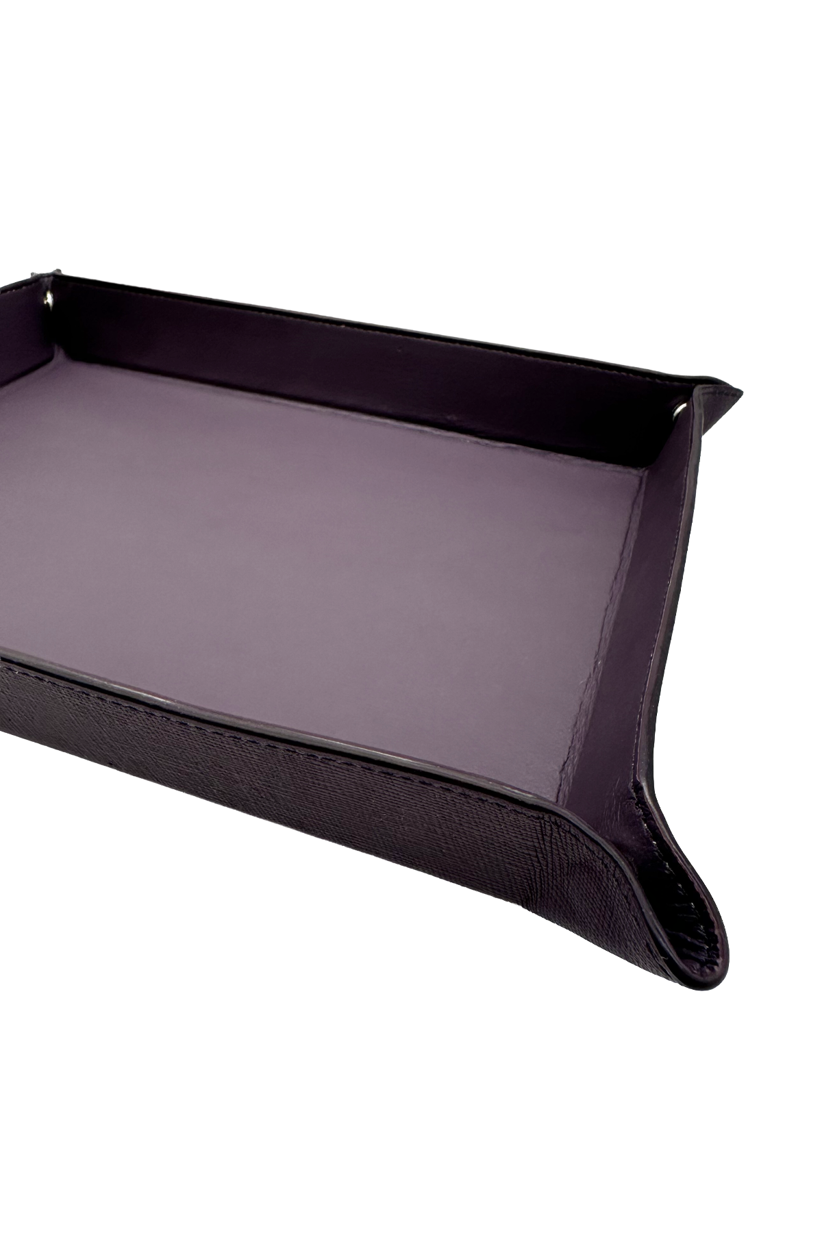 Large Leather Tray - Aubergine