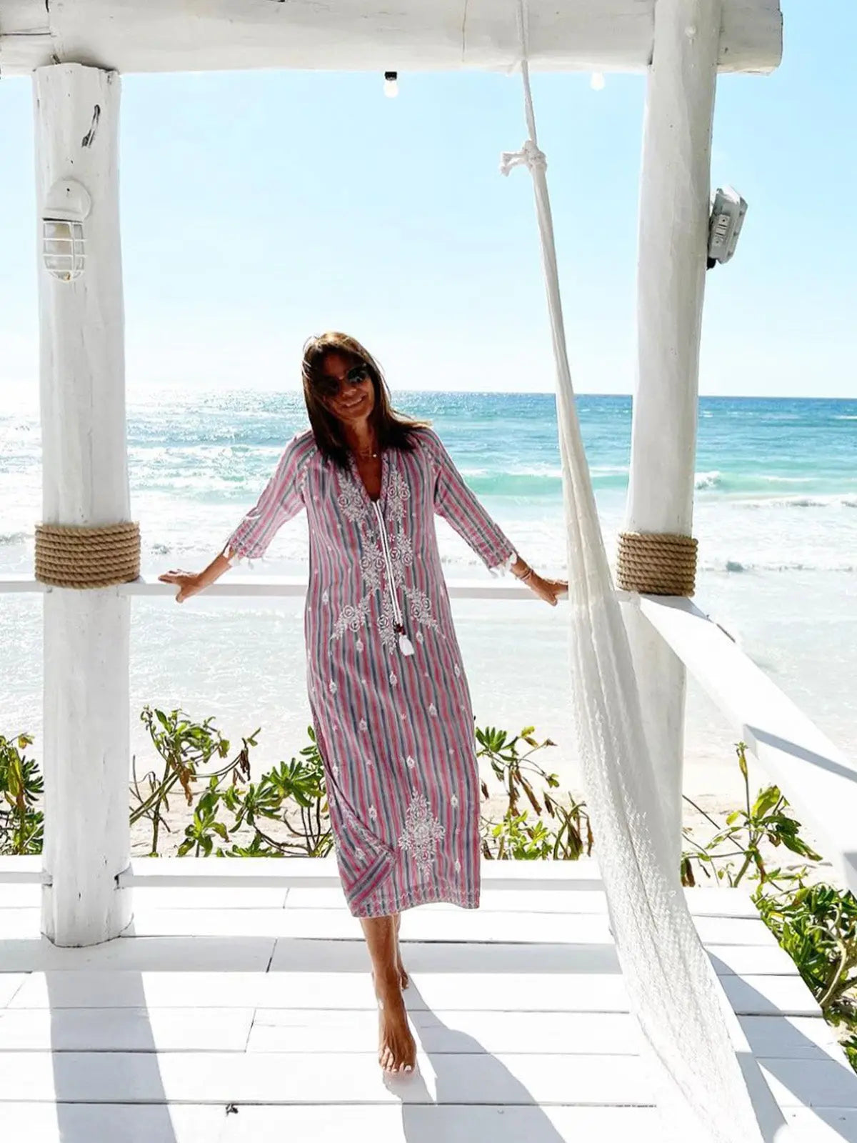 Berber Cotton Dress - Tunis Stripes Ahilaya