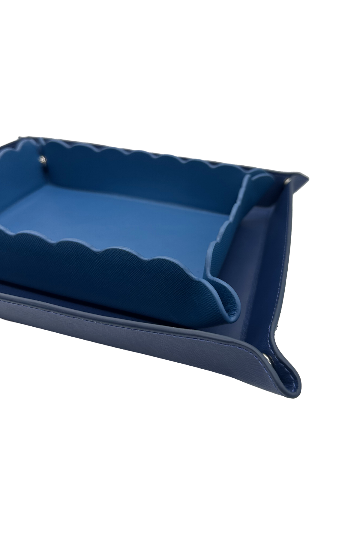 Large Leather Tray - Navy