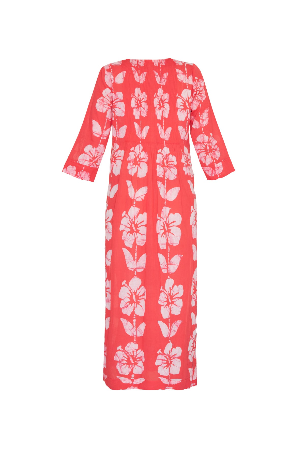 Heidi Dress - Pink Hibiscus Flower Cotton