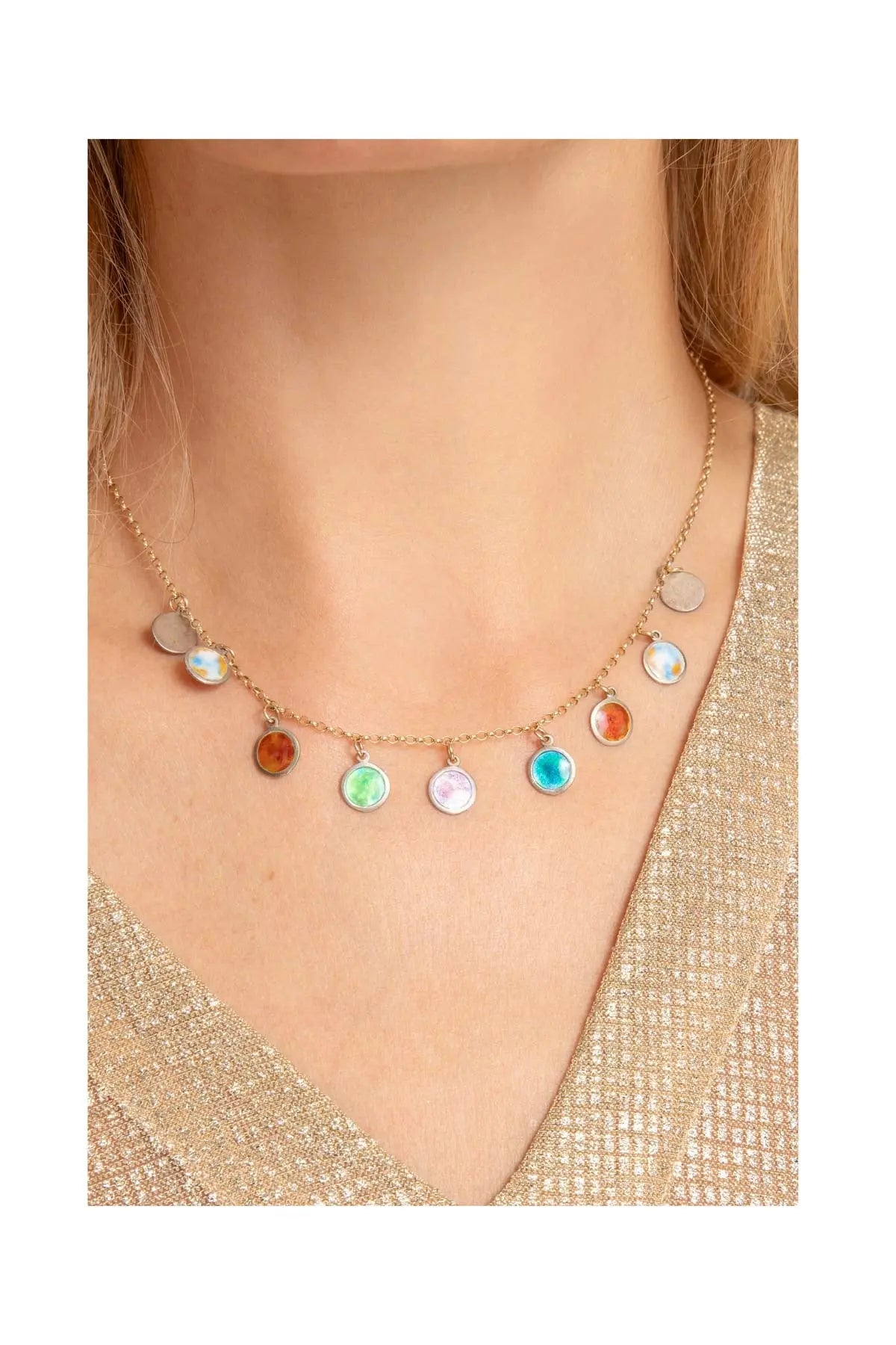 Rainbow Medallion Necklace Tara Turner