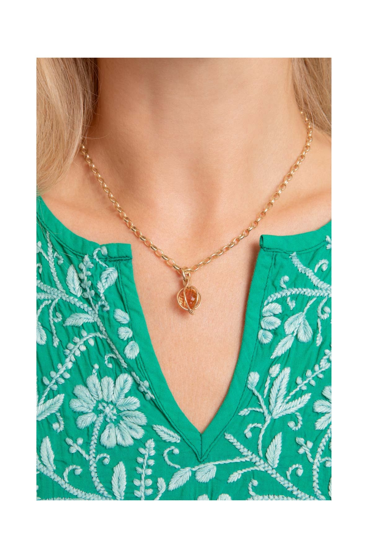 Gemstone Cage Necklace