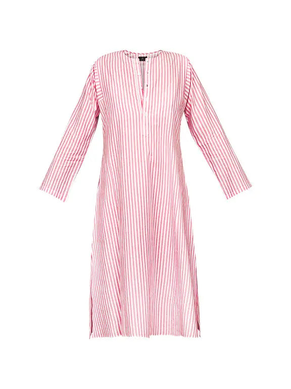Lulu Cotton Dress - Red Stripe Debonnaire