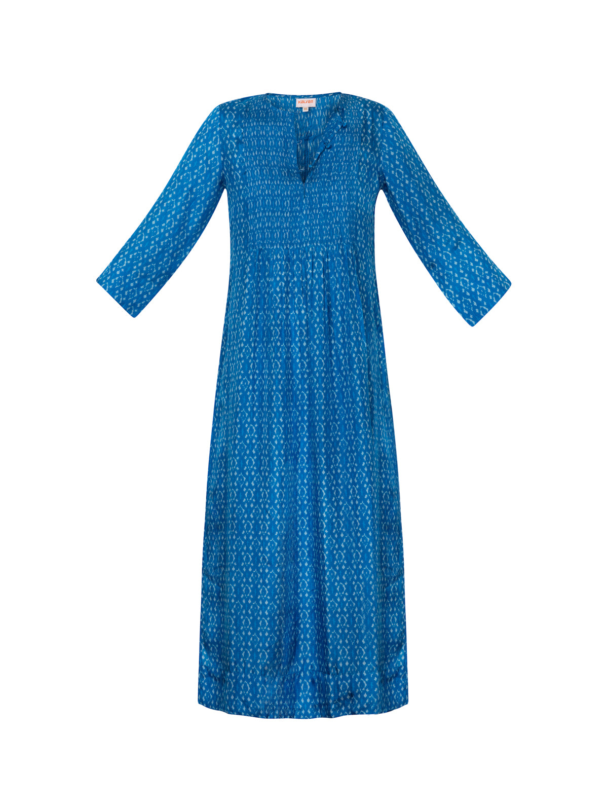 Heidi Silk Dress - Ikat Blue
