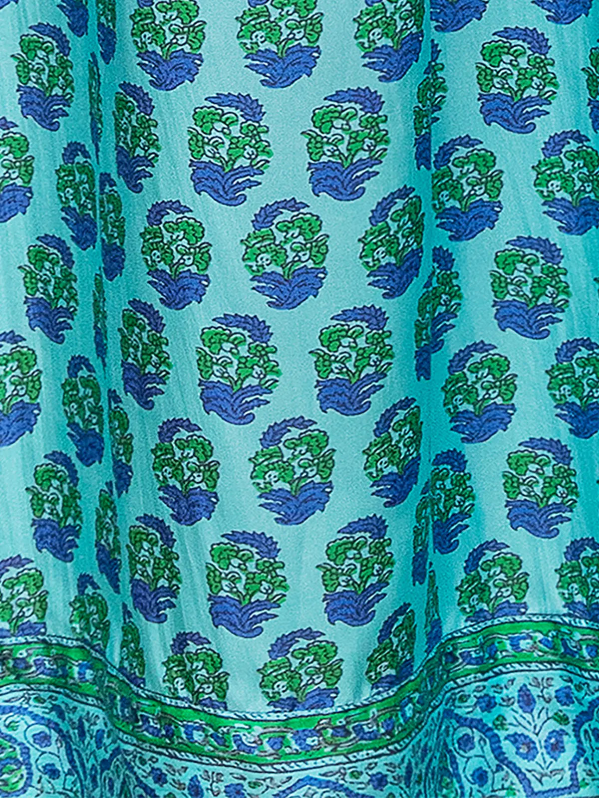 Heidi Silk Dress - Aqua/Blue Kalyan