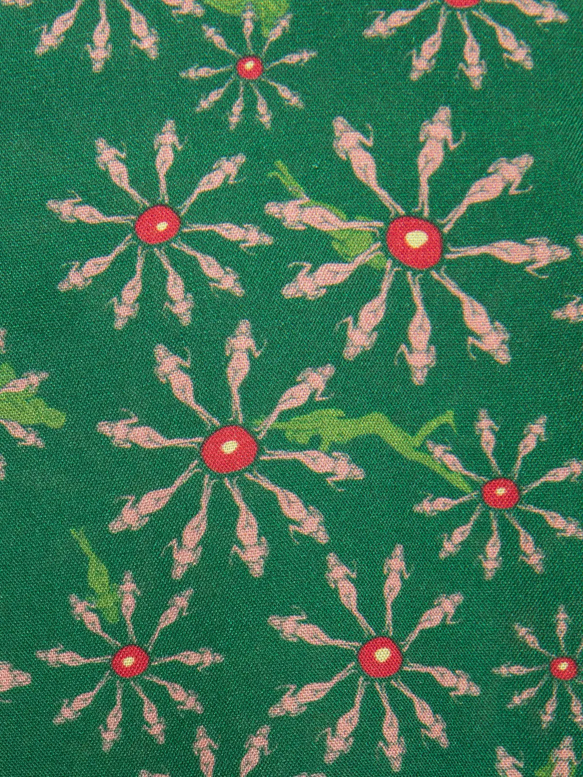 Men's Shirt - Green Flower Naked Ladies Print (Green & Red) Parioca