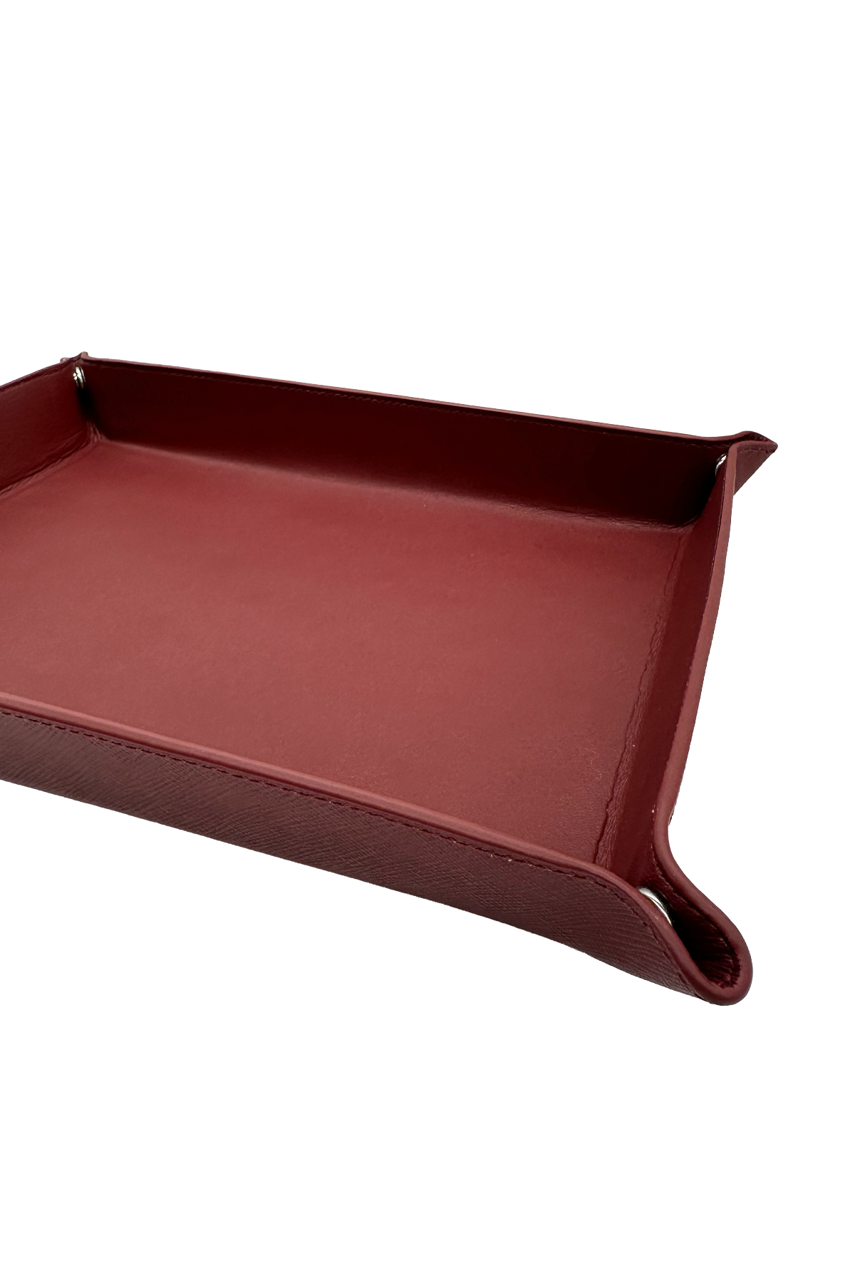 Large Leather Tray - Dark Red