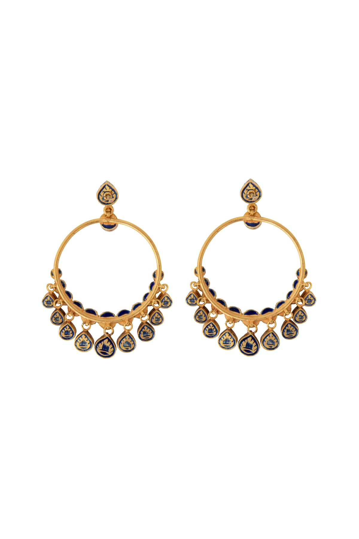 Gold Hoops with Mixed Gems