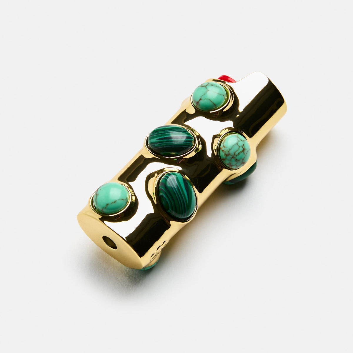 Edie Parker Stoned Lighter Case in Malachite