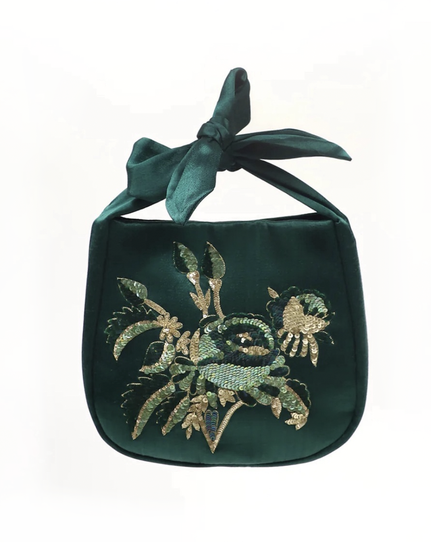 Sequin Knot Purse - Emerald