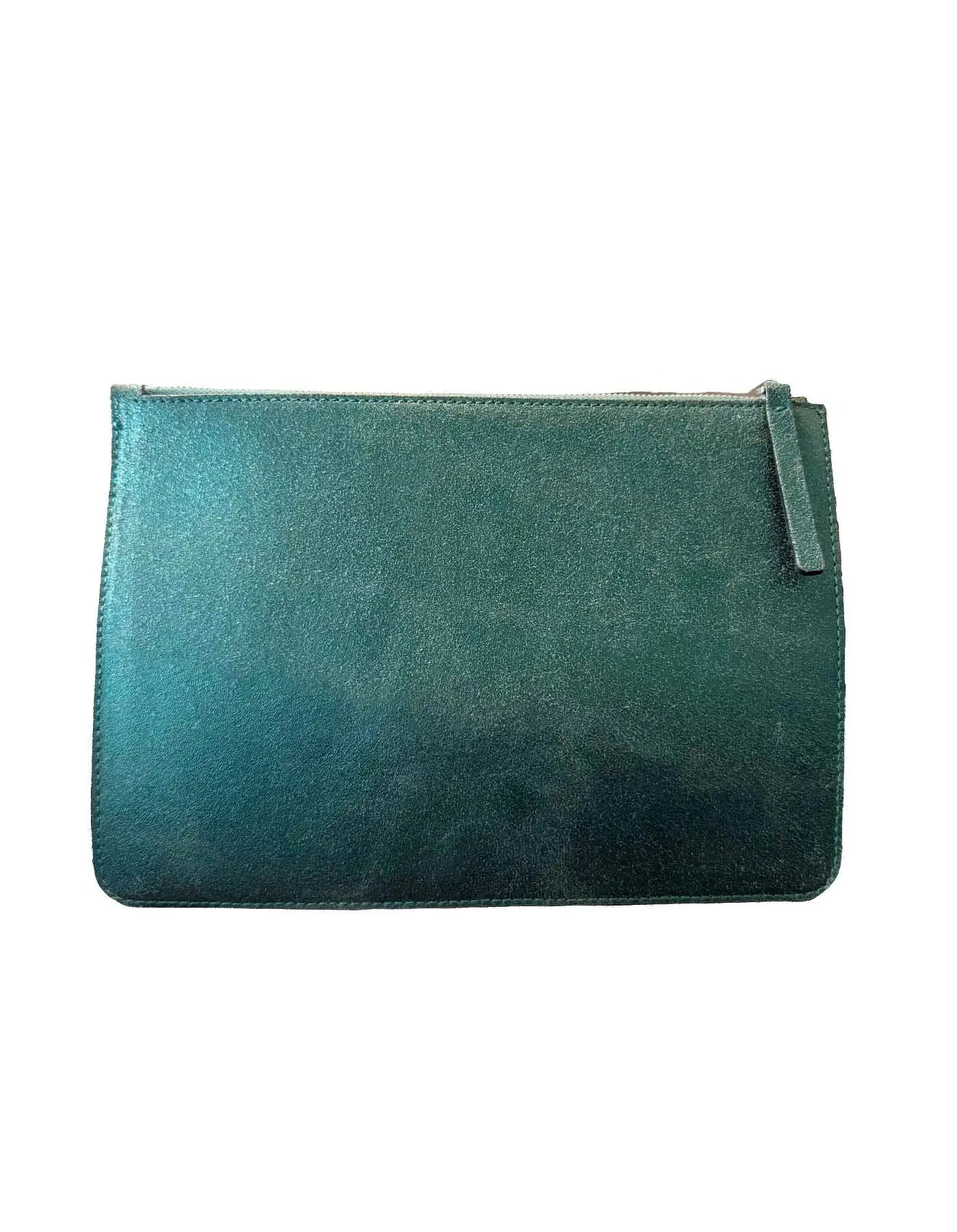 Metallic Leather Pouch with Zip Debonnaire
