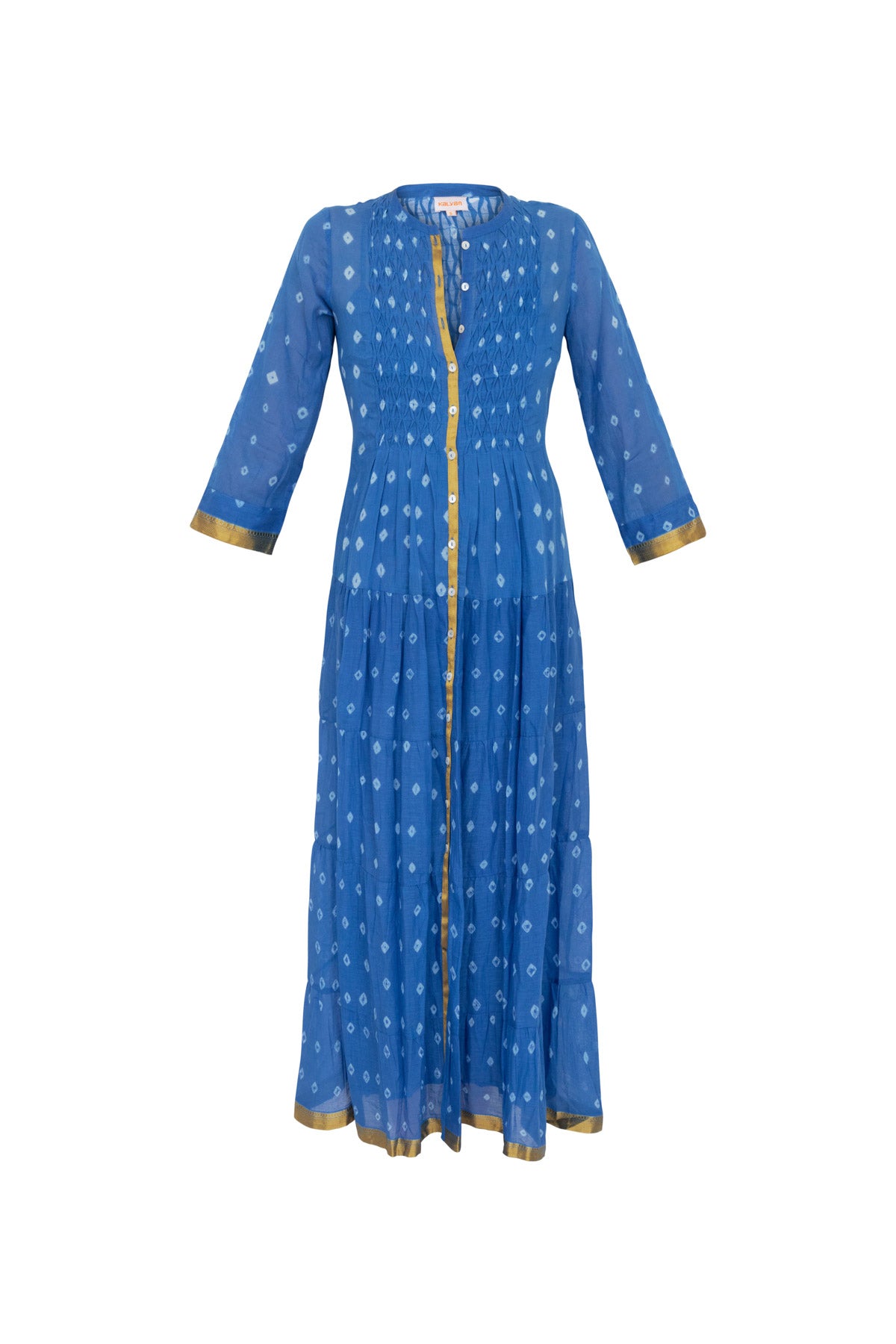 Jade Cotton Dress - Tie Dye Blue
