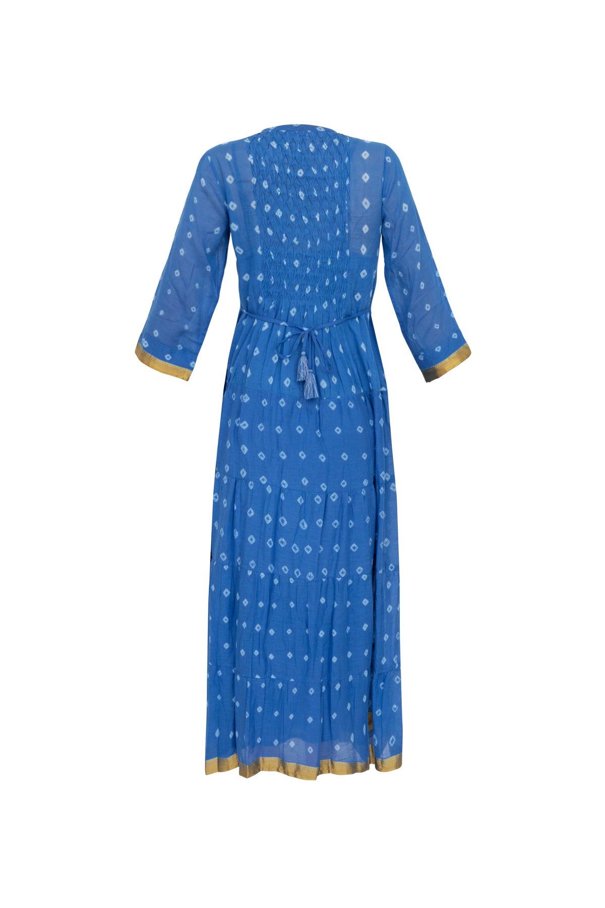 Jade Cotton Dress - Tie Dye Blue