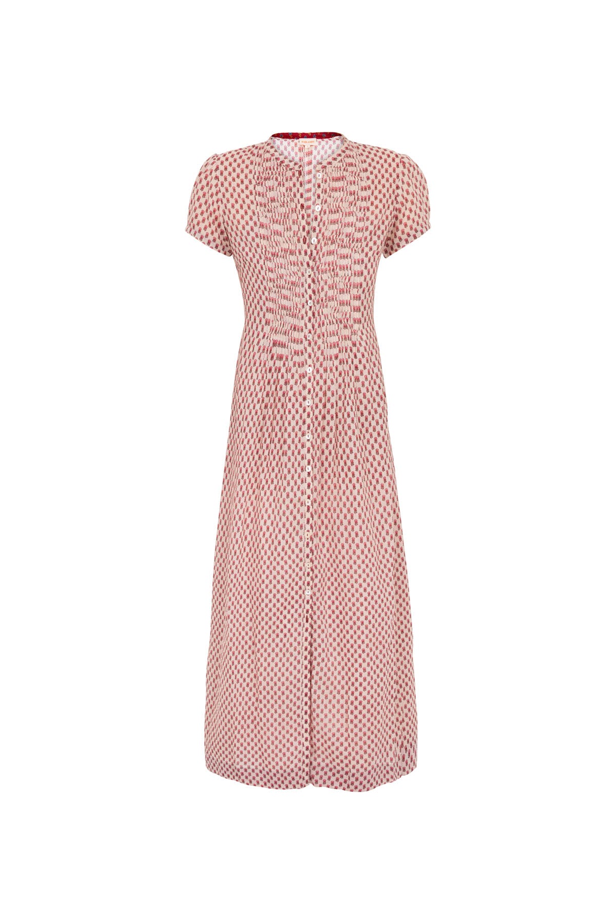 Longine Cotton Dress - Mini Flower Block Print