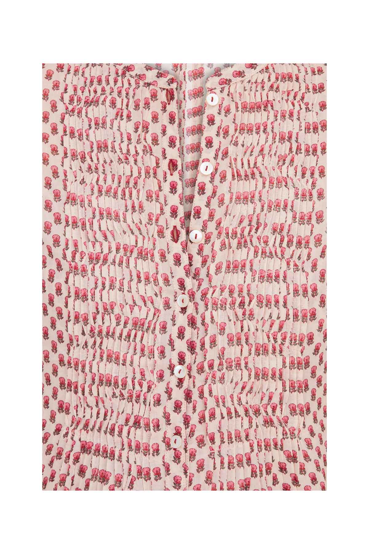 Longine Cotton Dress - Mini Flower Block Print