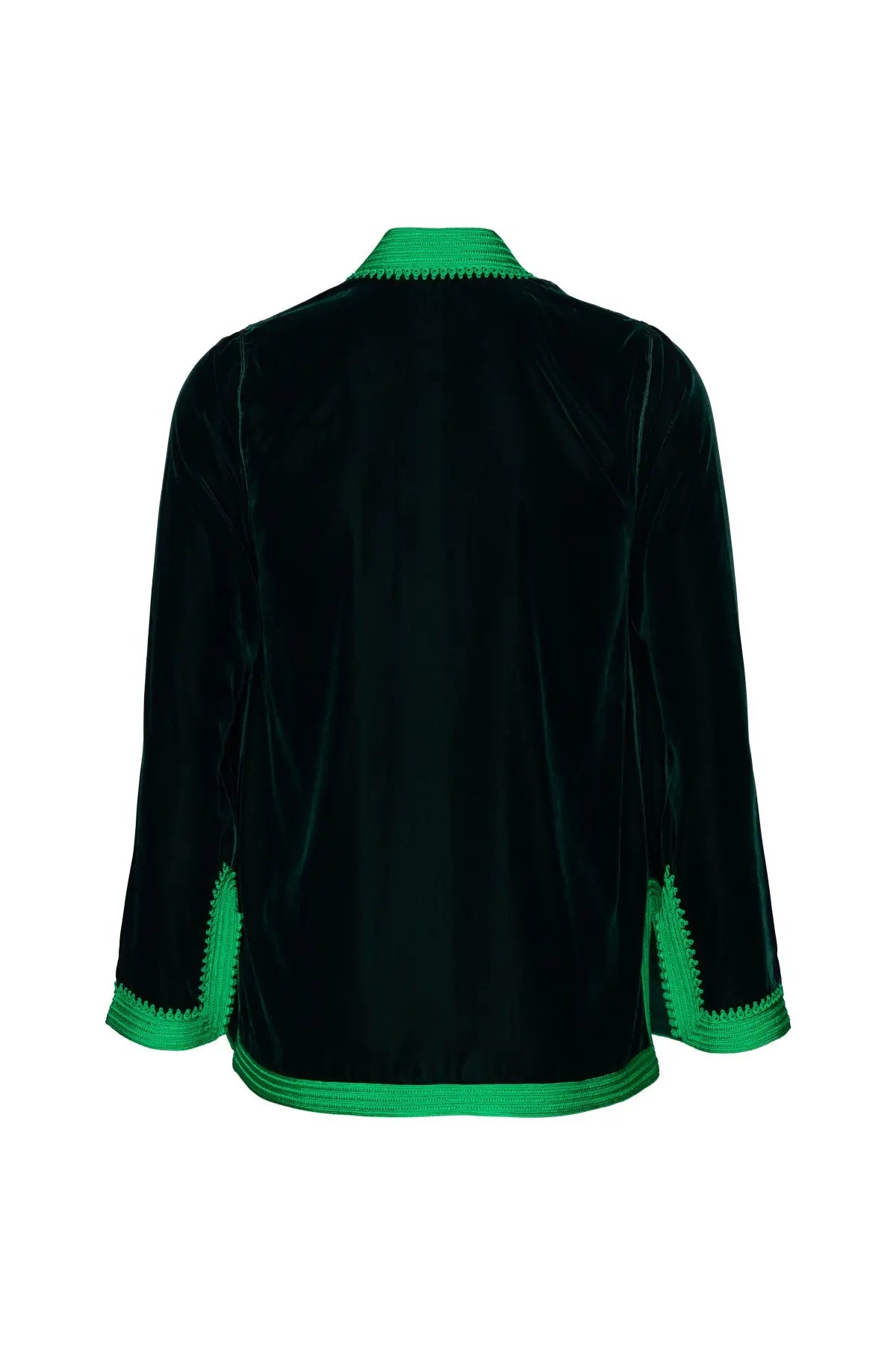 Women's Moroccan Velvet Jacket - Dark Green Aya