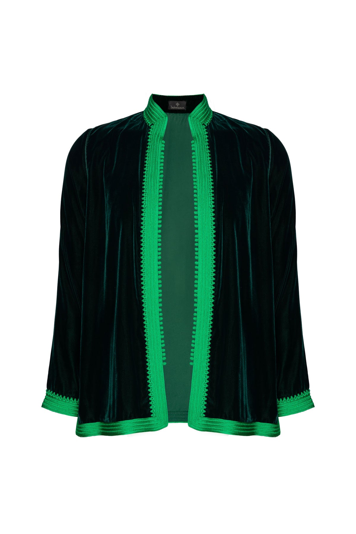 Women's Moroccan Velvet Jacket - Dark Green