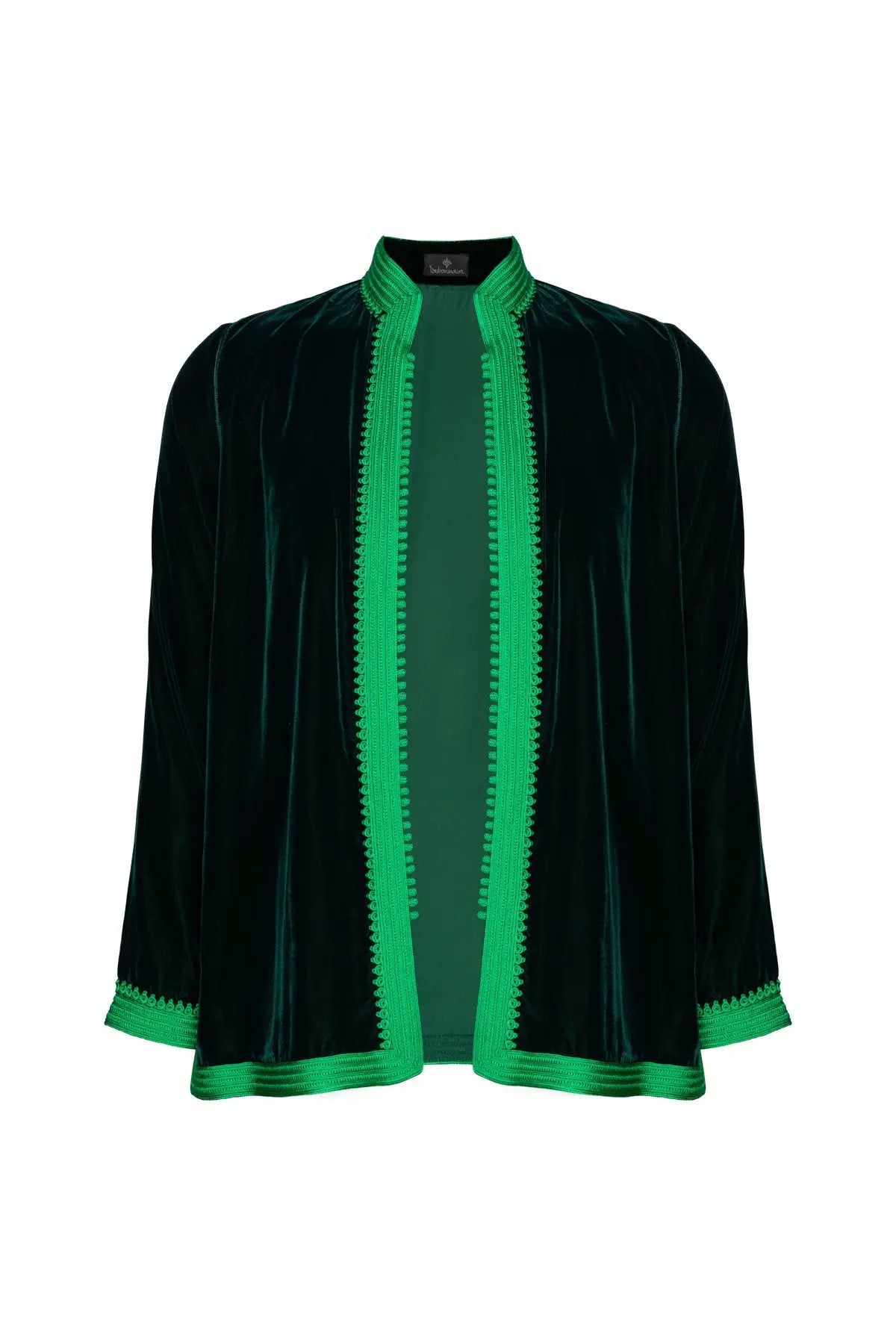Women's Moroccan Velvet Jacket - Dark Green Aya