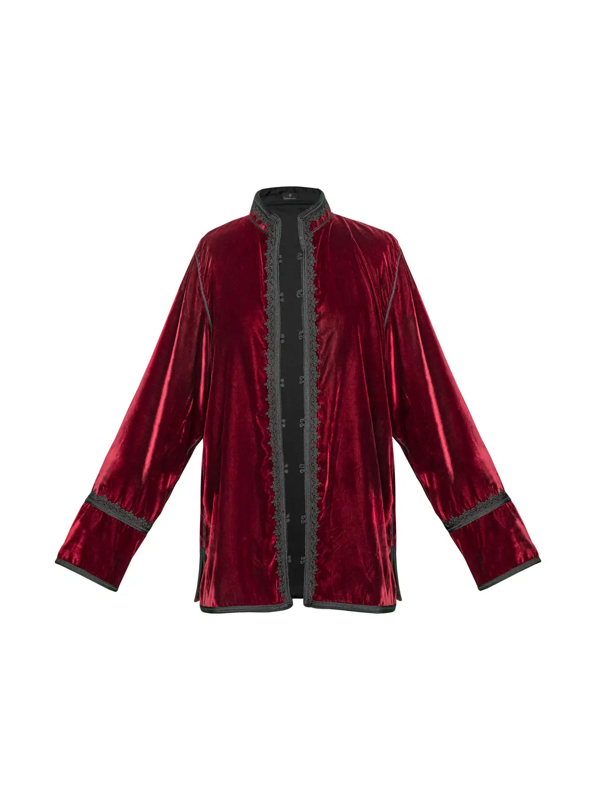 Men's Moroccan Velvet Jacket - Burgundy Aya
