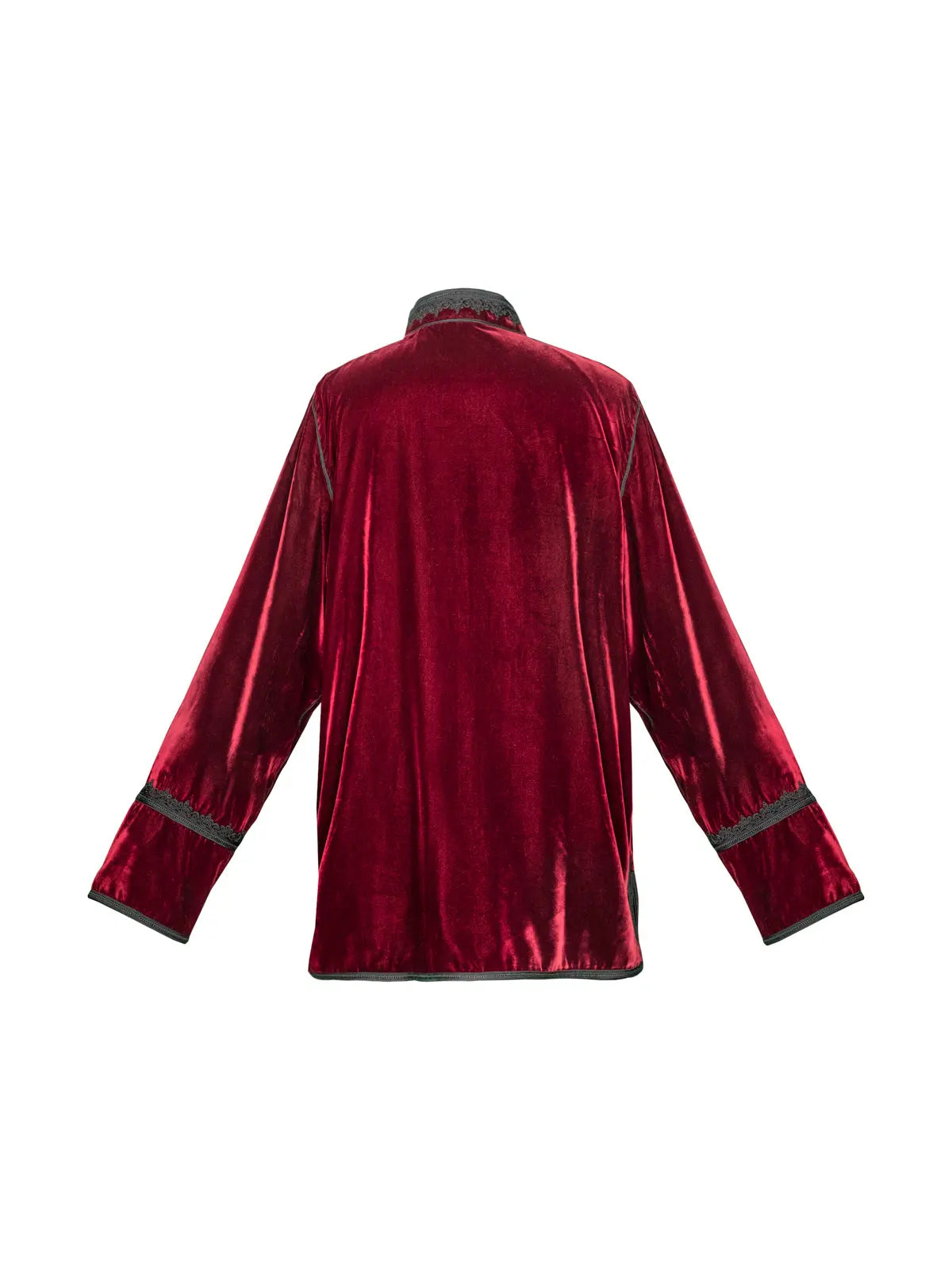 Men's Moroccan Velvet Jacket - Burgundy Aya