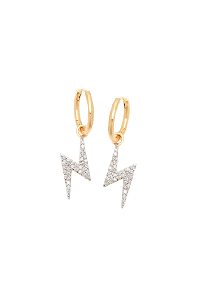 Lightning Bolt Hoop Earrings