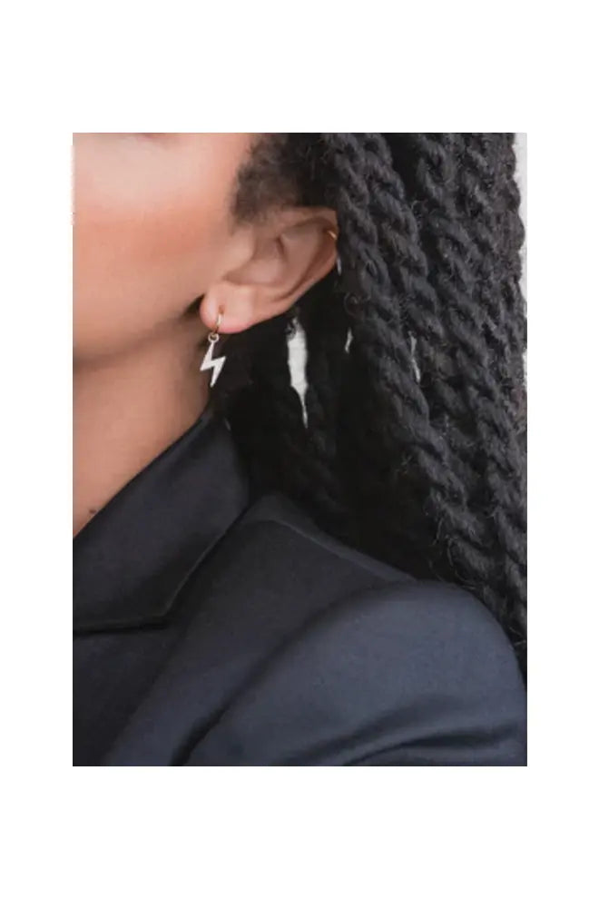Lightning Bolt Hoop Earrings Sophie Lis