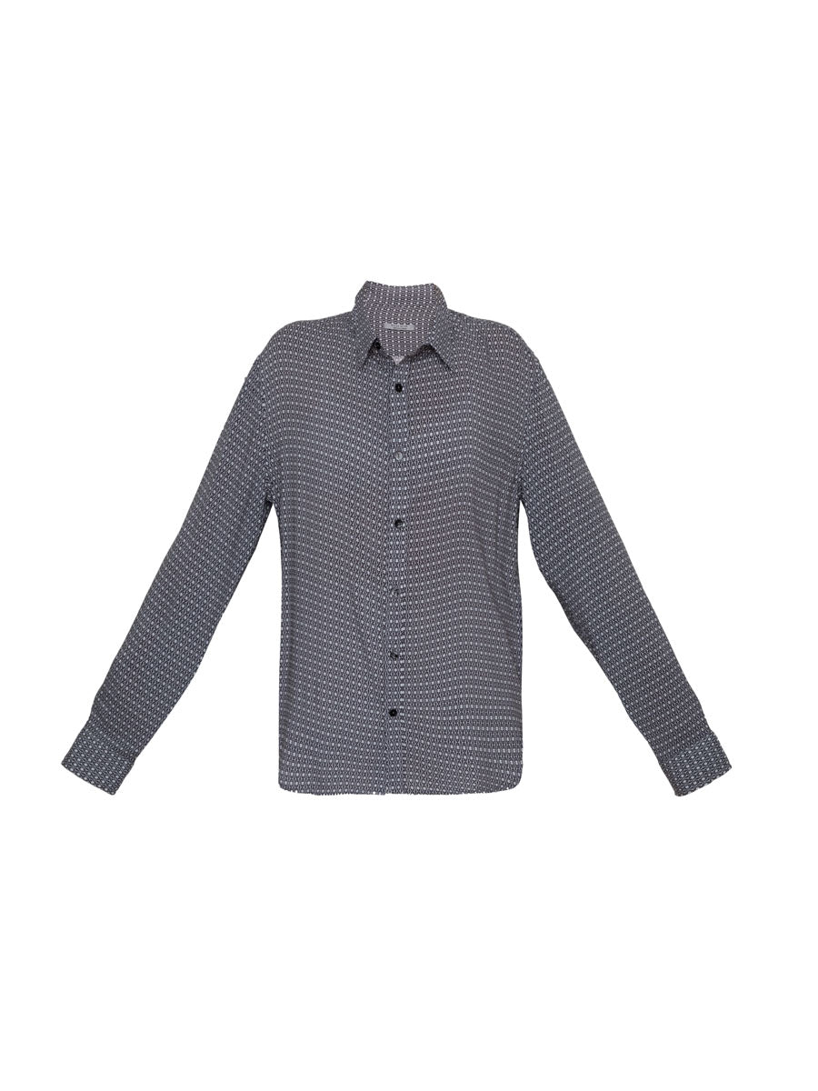 Moroccan Printed Shirt - Black & White