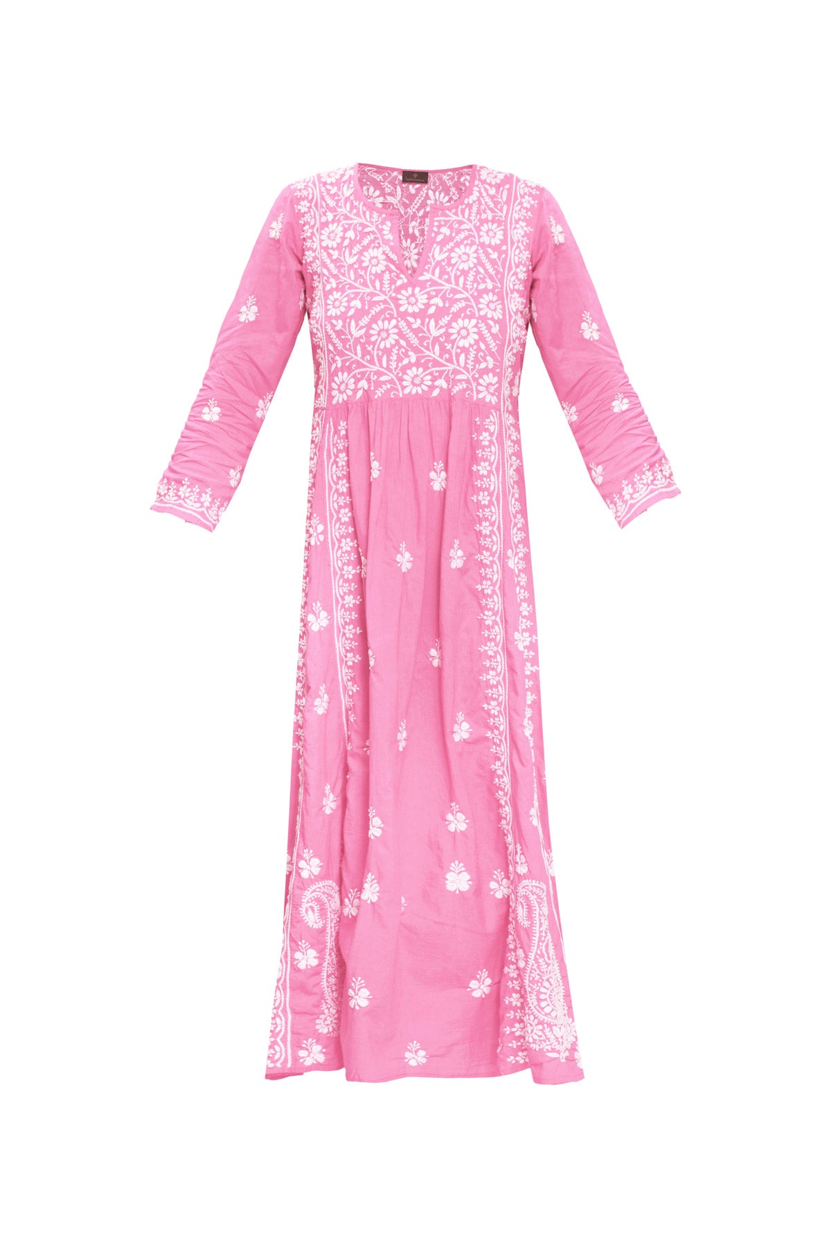 Cotton Embroidered Dress - Soft Pink