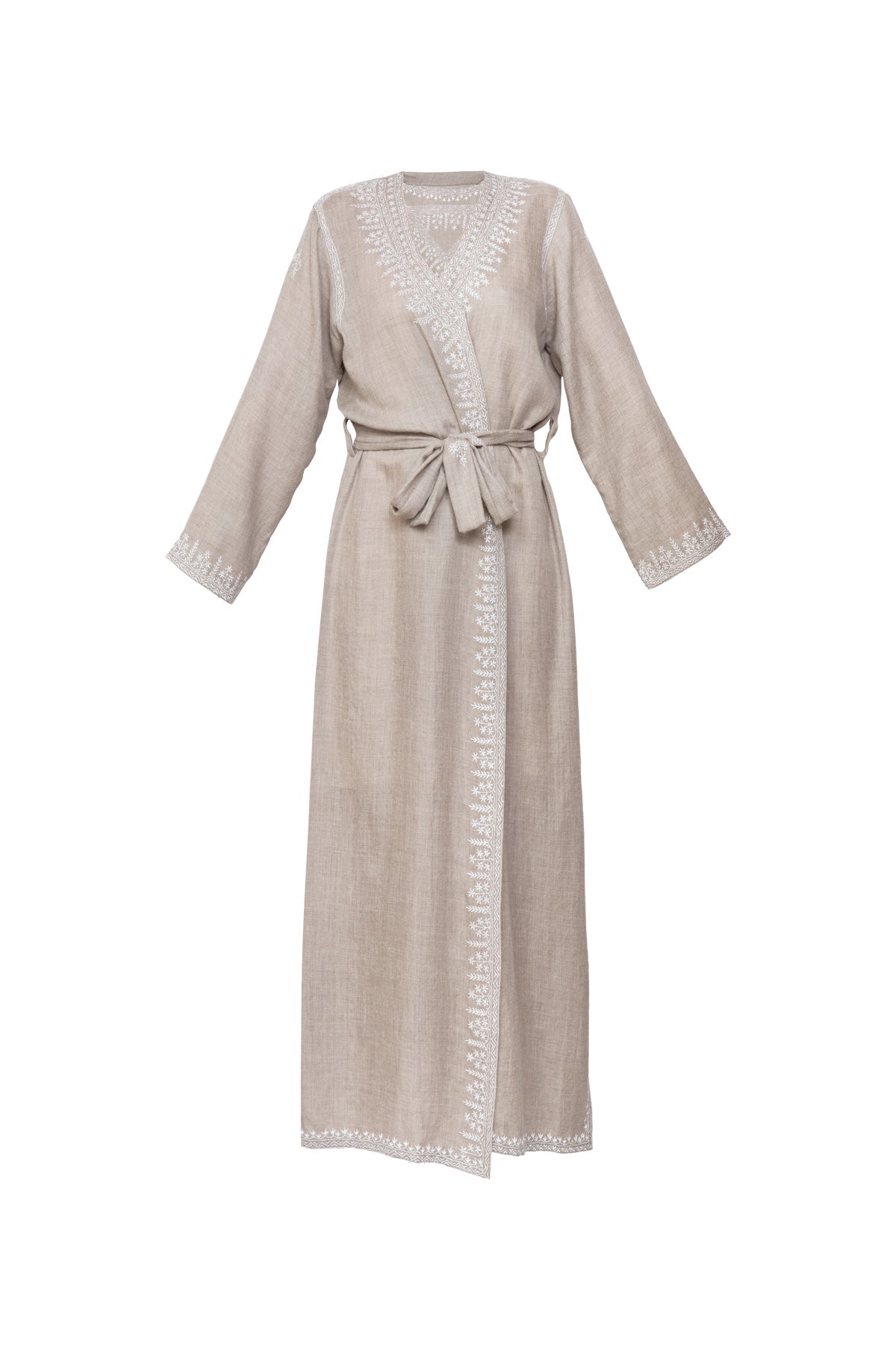 Hand Embroidered Cashmere Dressing Gown