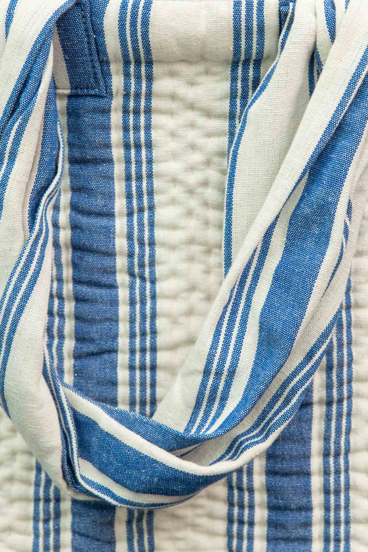 Reversible Hammam Towel Bag - Blue & White