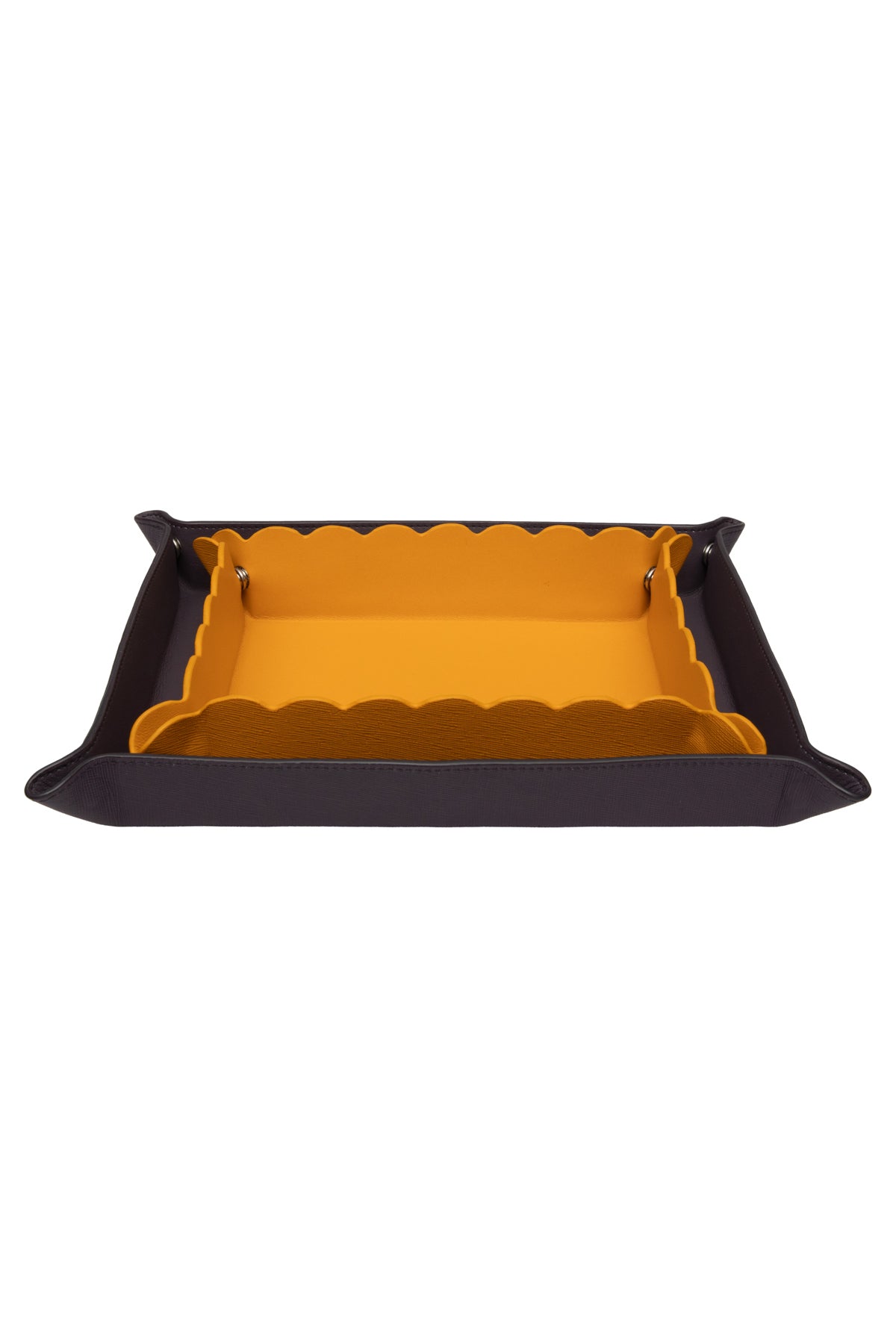 Large Leather Tray - Aubergine