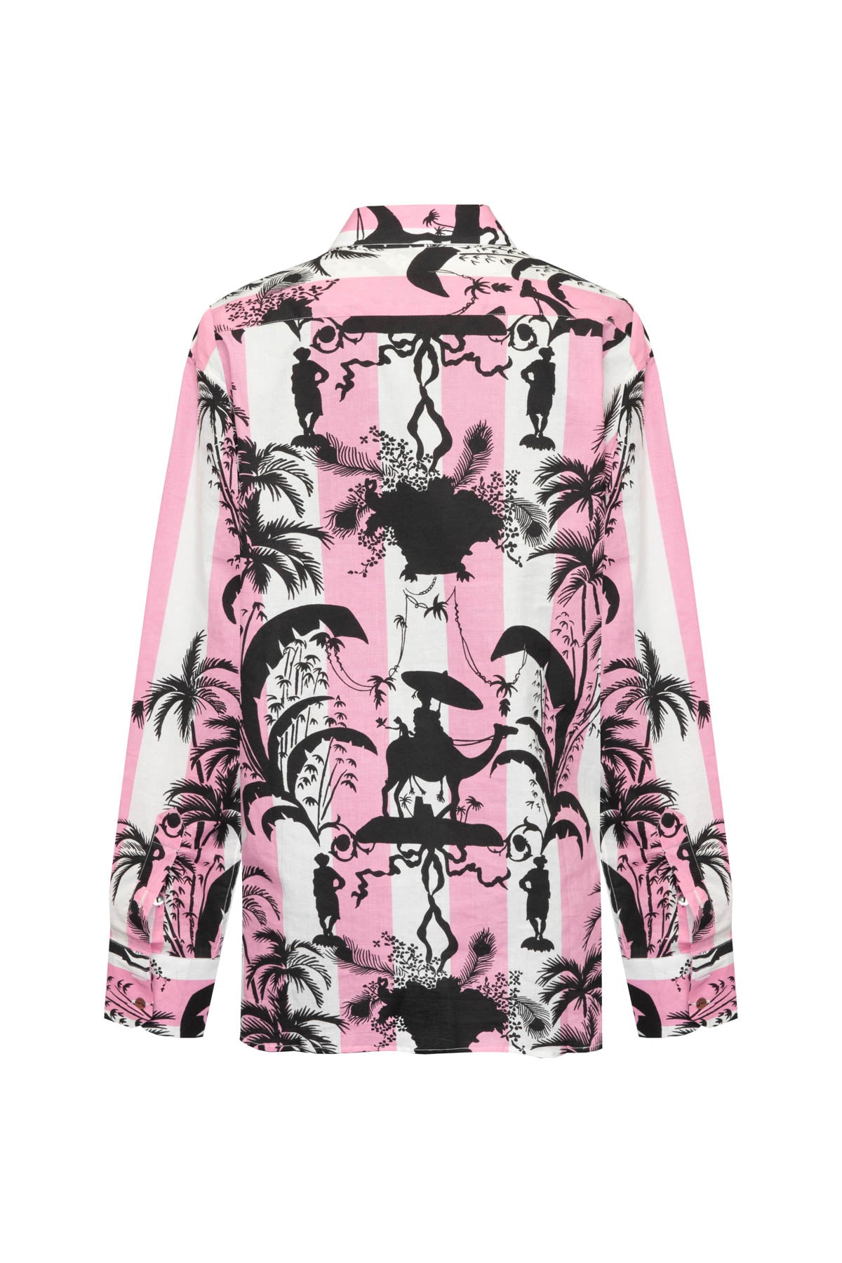 Men's Shirt - Pink Stripe Black Camel Print