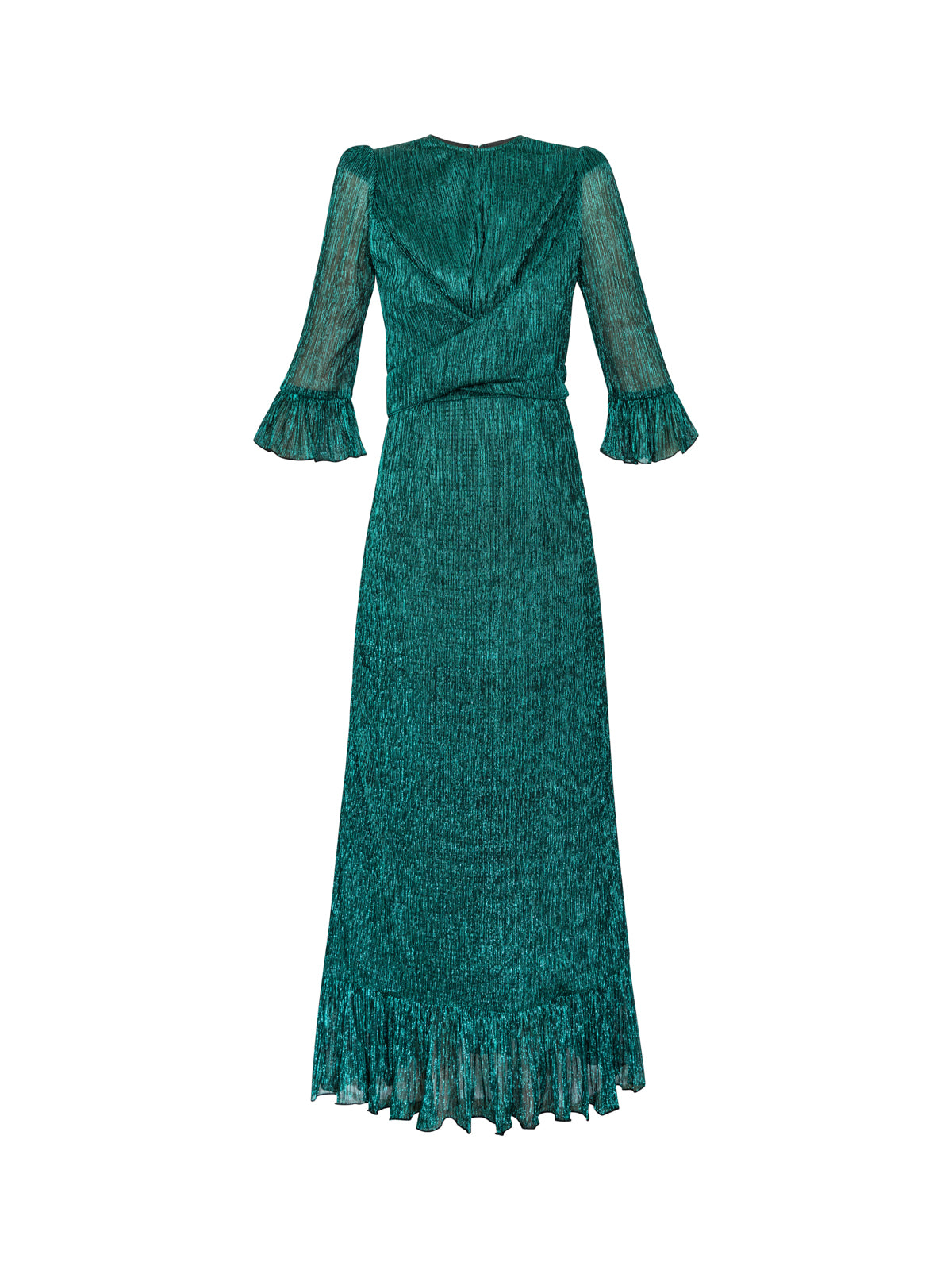 Cross Your Heart Dress - Green Metallic