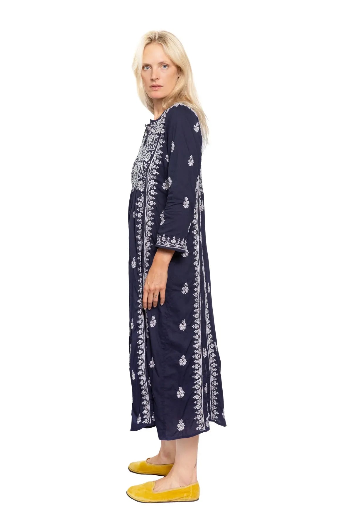Cotton Embroidered Dress - Indigo Debonnaire