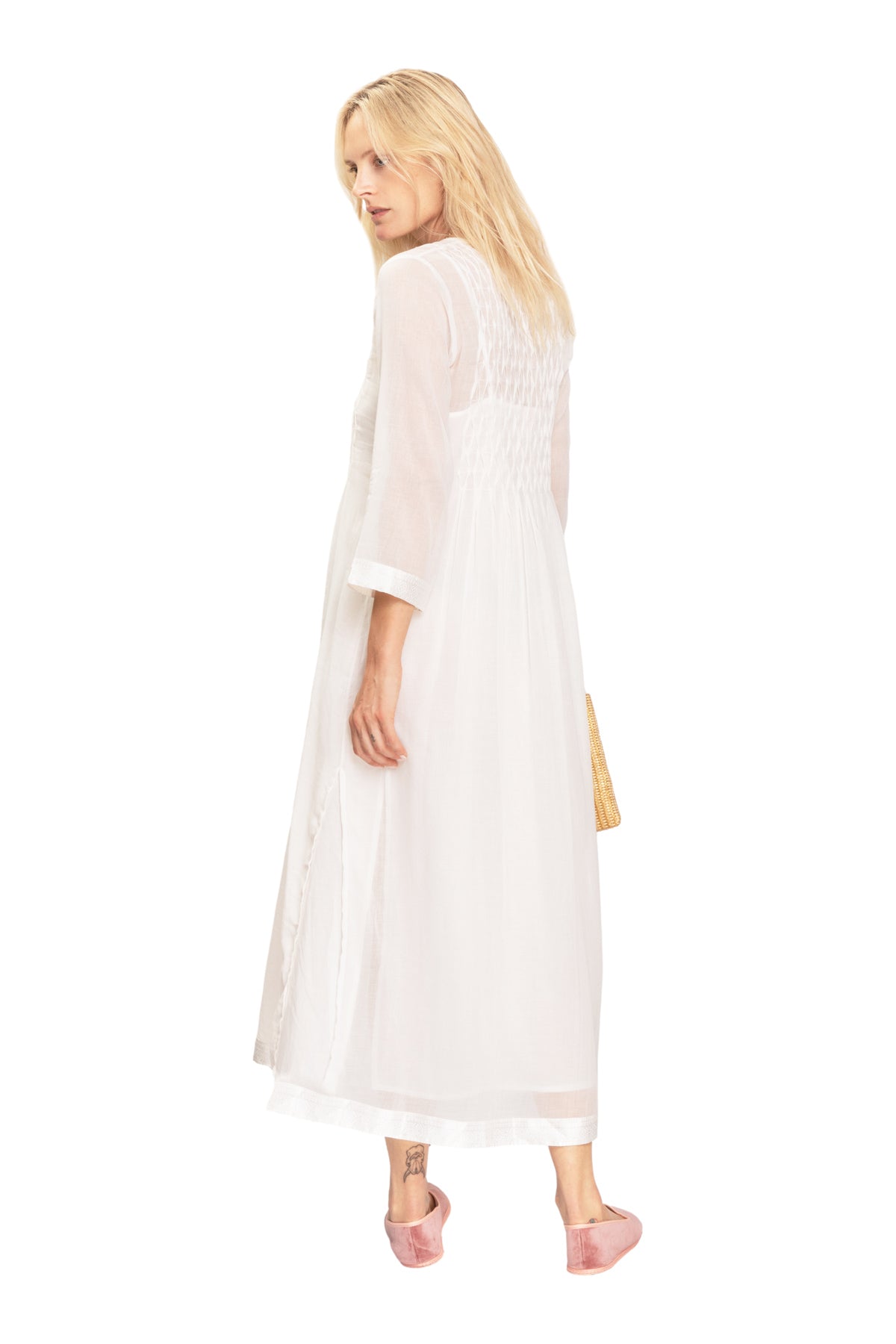 Datex Cotton Dress - White