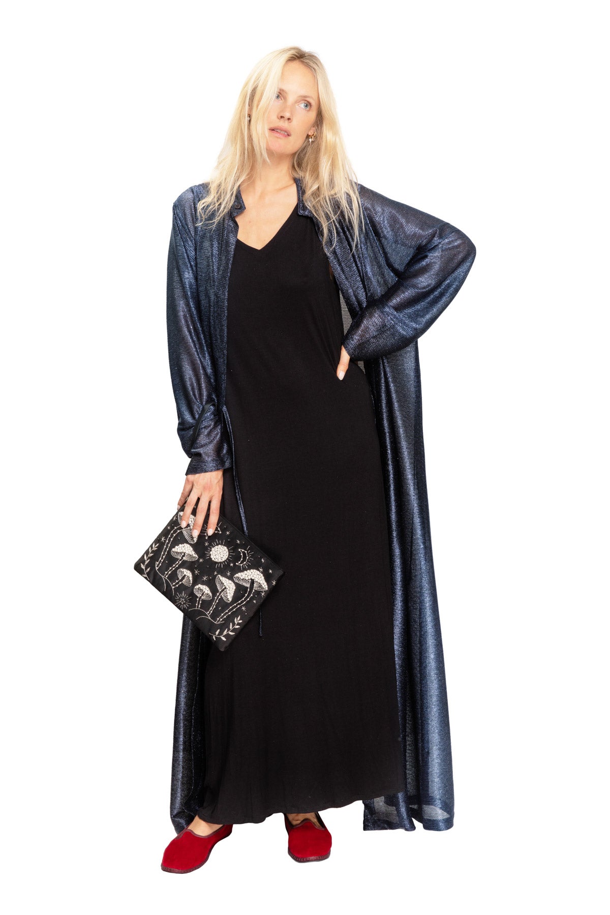 Metallic Lurex Cover up - Midnight Blue