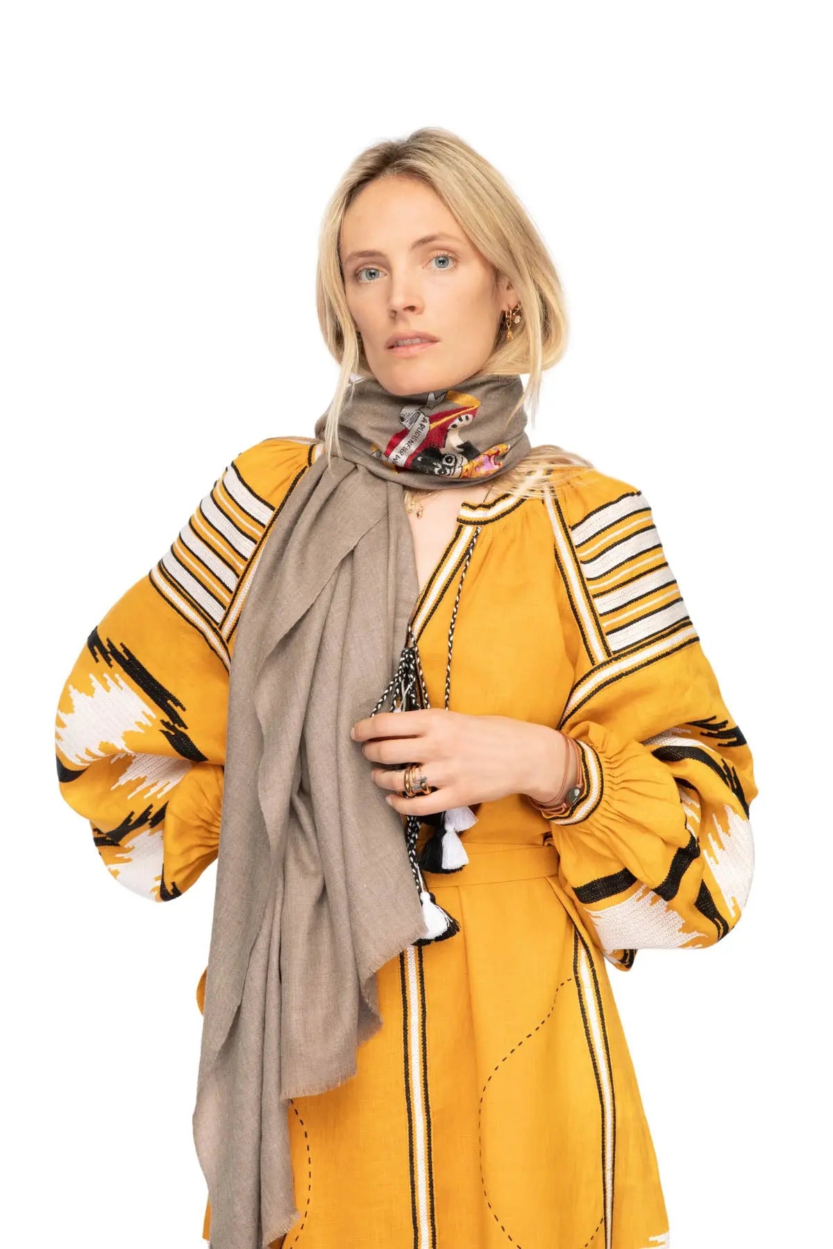 Pug Pashmina Shawl - Natural Debonnaire