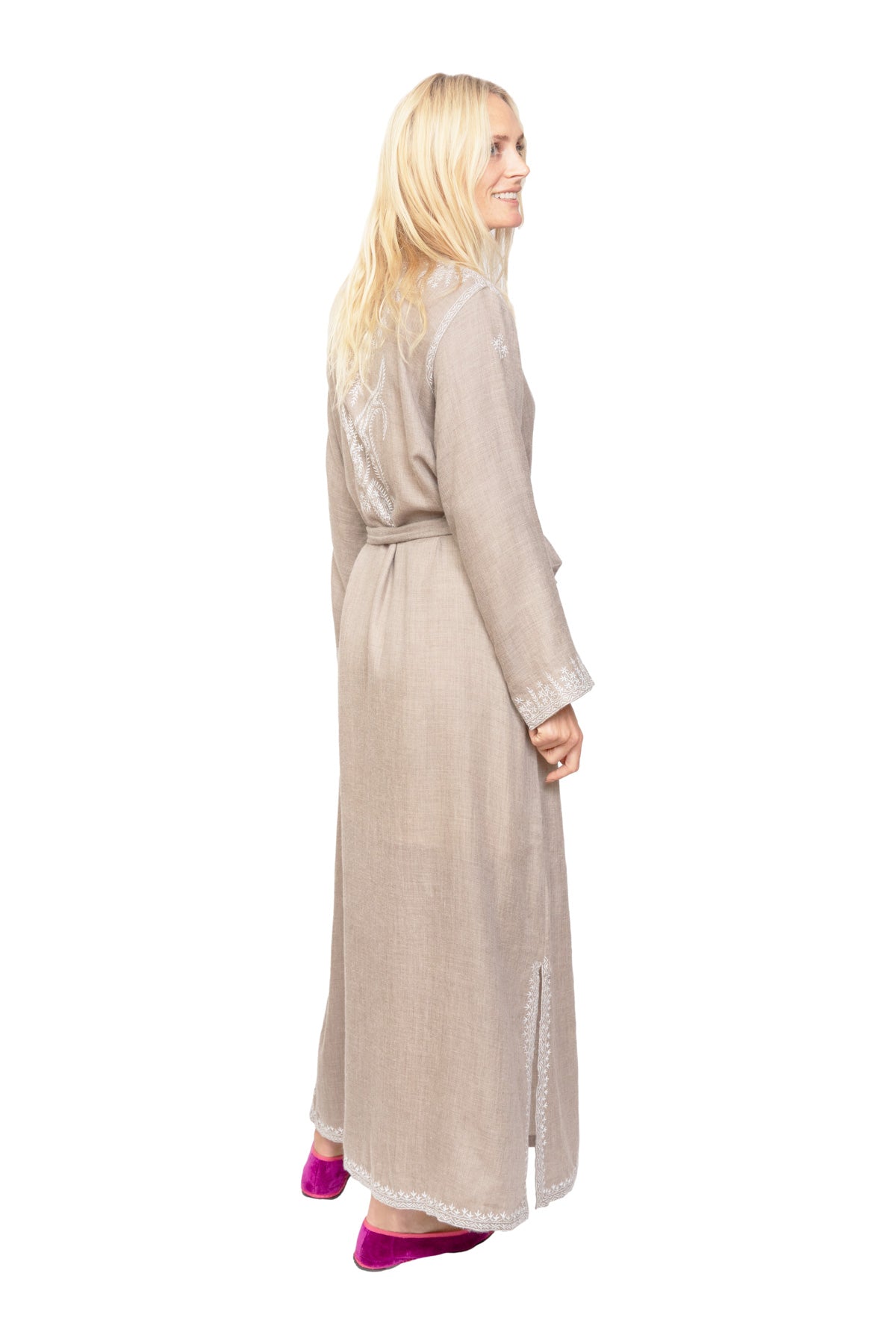 Hand Embroidered Cashmere Dressing Gown
