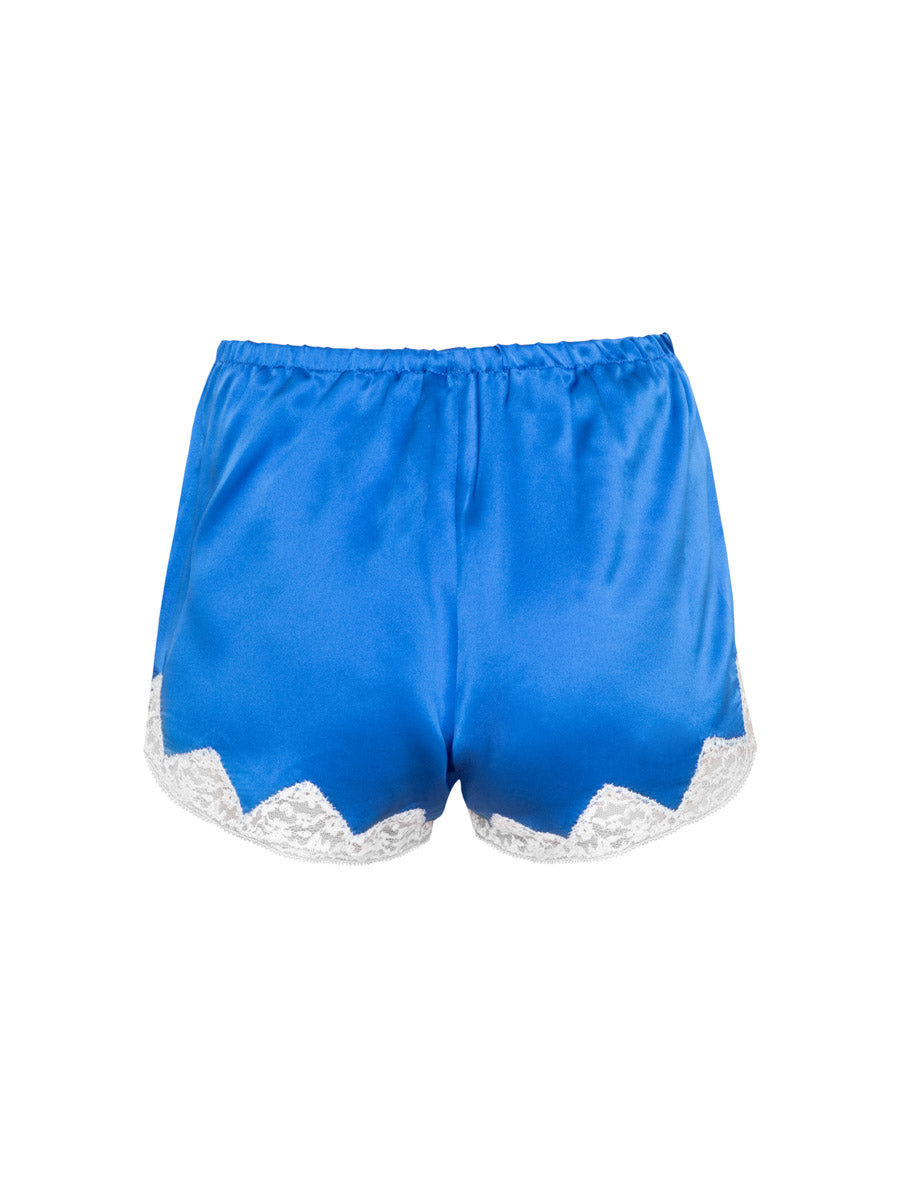 Blue Lace and Silk PJ Shorts