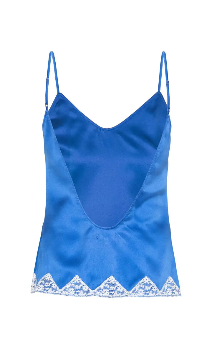 Blue Lace and Silk Cami PJ Top Morgan Lane
