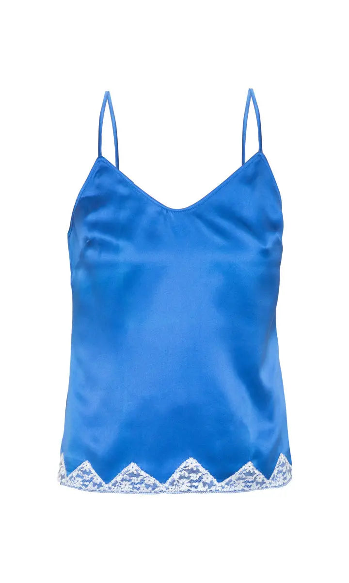 Blue Lace and Silk Cami PJ Top Morgan Lane