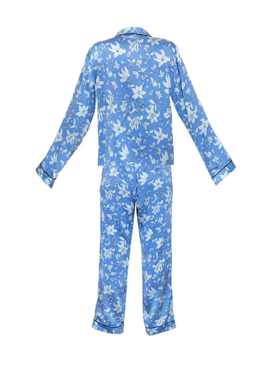 Blue Floral Chantal Pants Morgan Lane